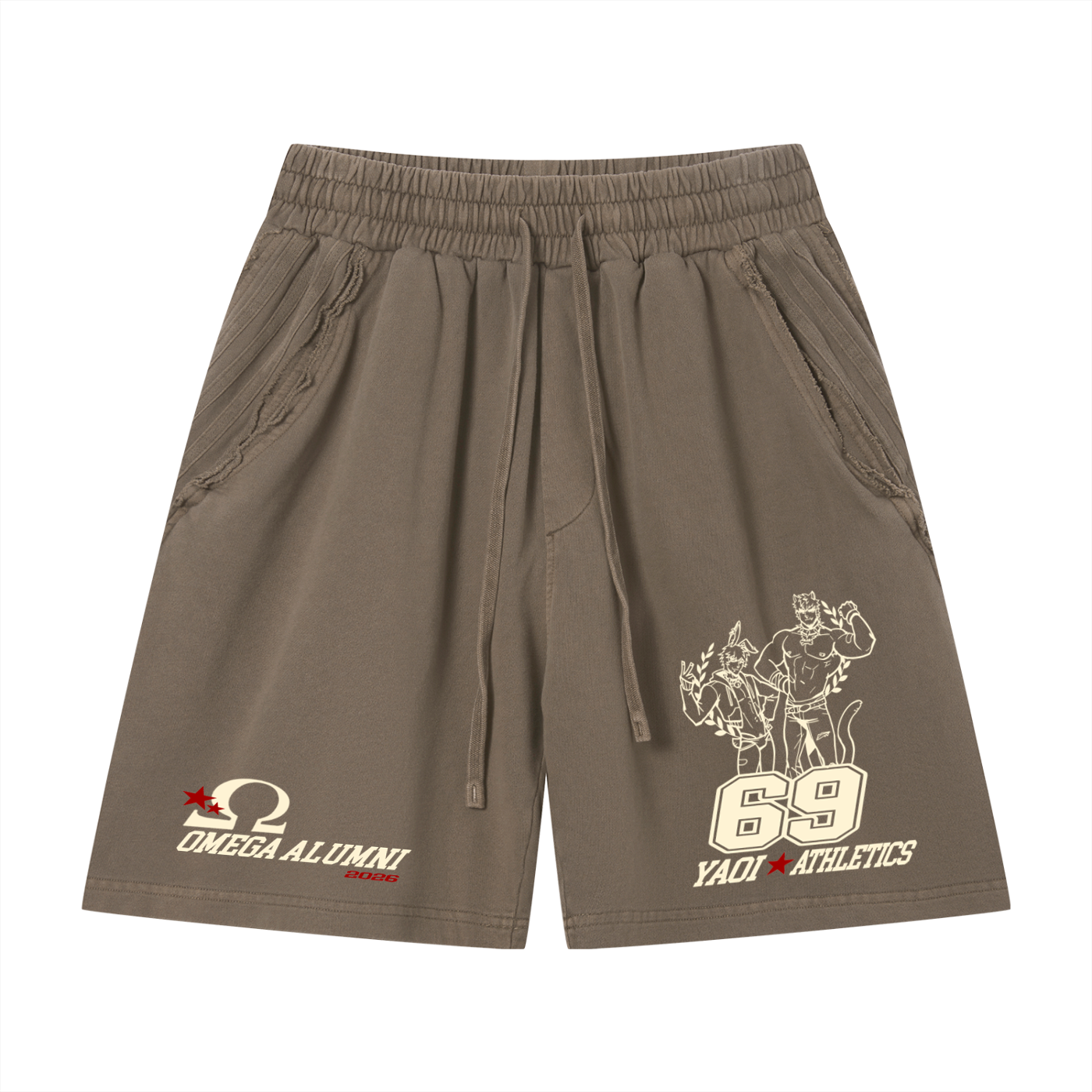 YAOI Omega Alumni Raw Edge Shorts