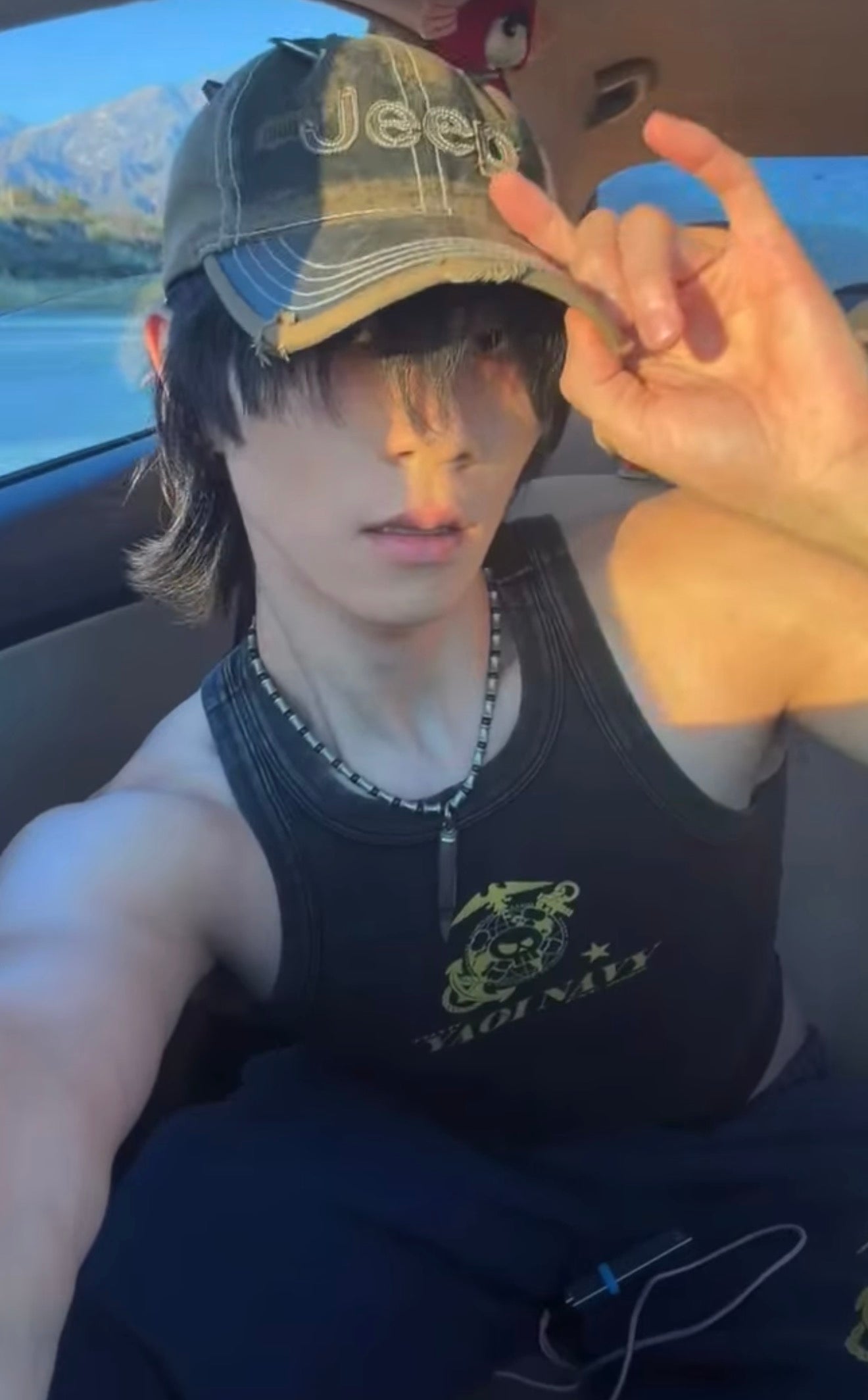 Toxic YAOI NAVY Ribbed Fit Tank