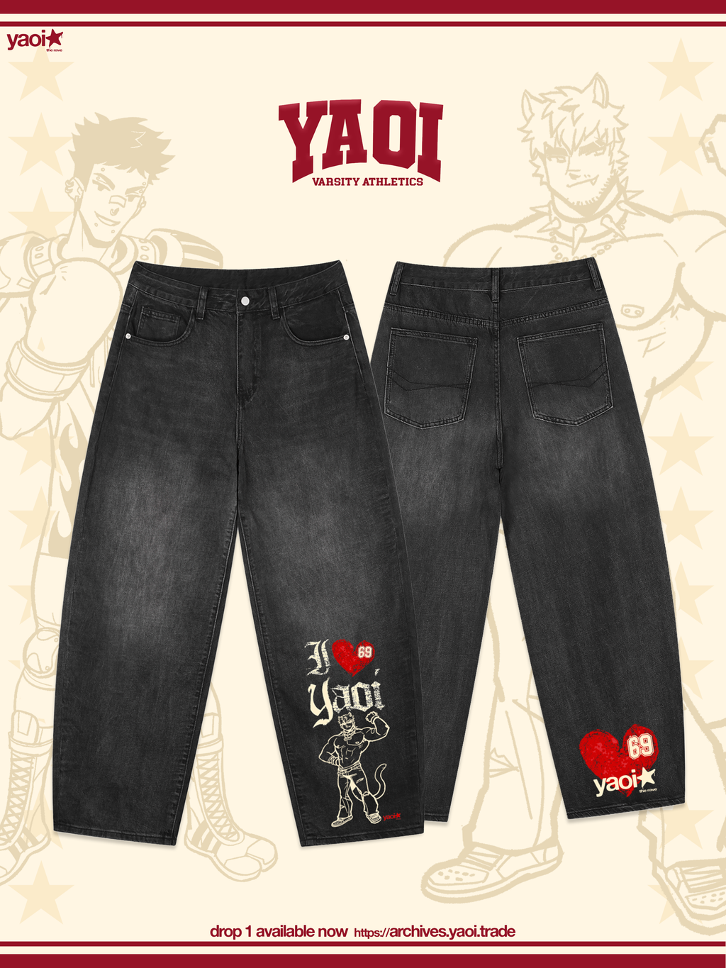 I ♥ YAOI Tatted Jeans