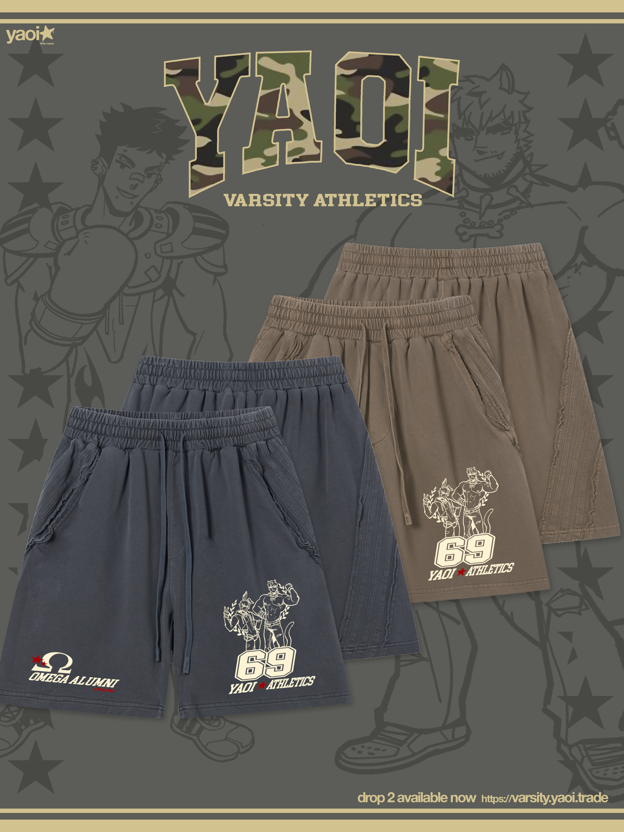 YAOI Omega Alumni Raw Edge Shorts