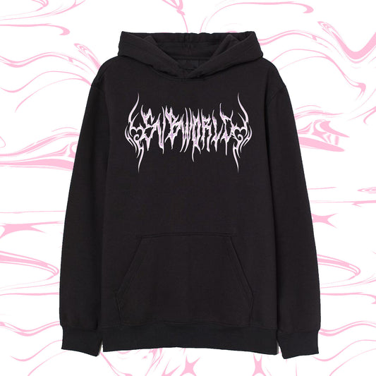 ROSE METAL LOGO HOODIE | BLACK
